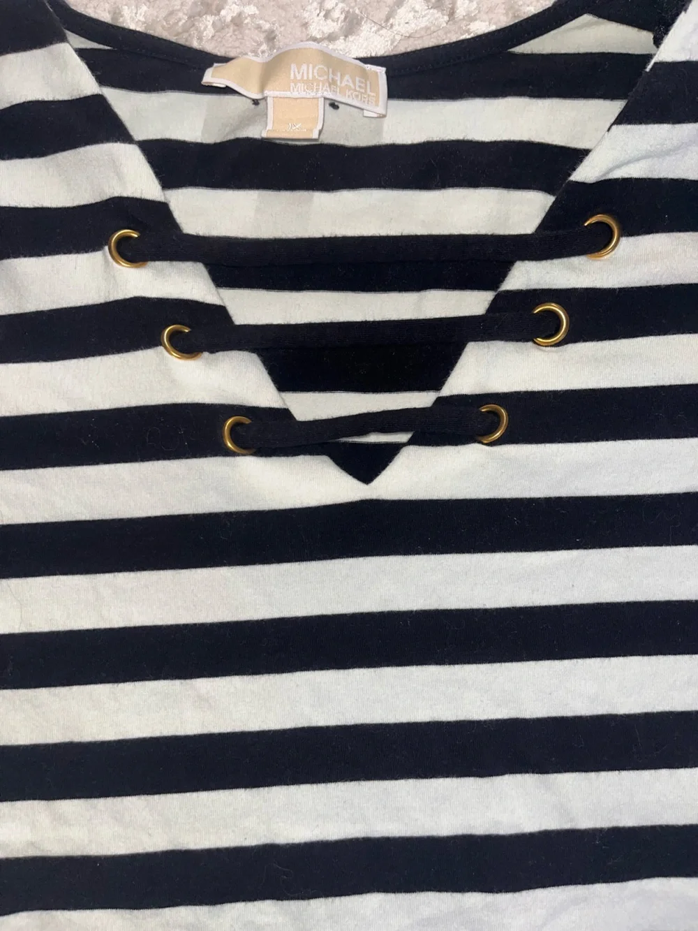 Michael Kors Black and White Striped shirt dress
